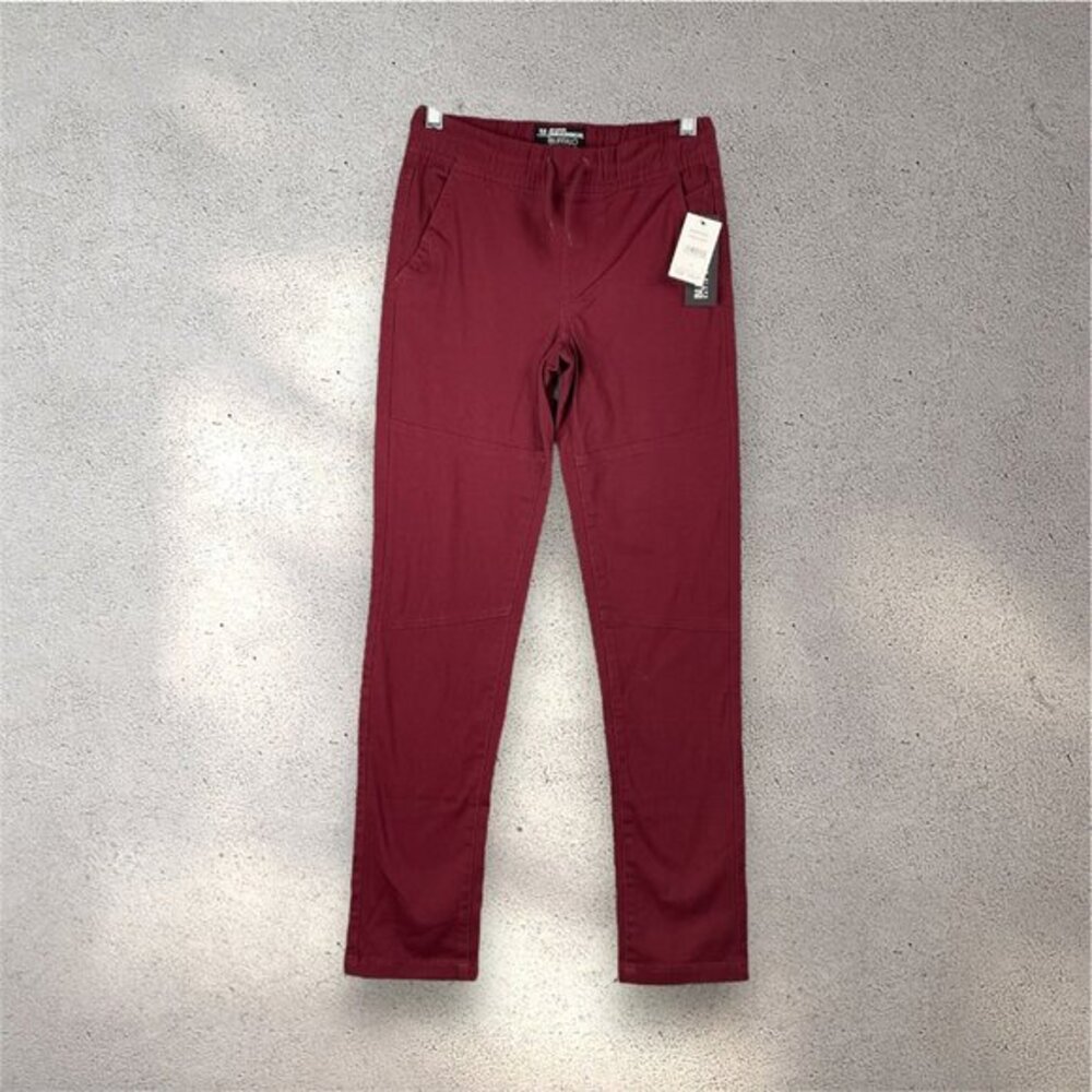 Buffalo David Bitton Evan Slim Straight Pants Boys Size 12 Tawny Port Burgundy